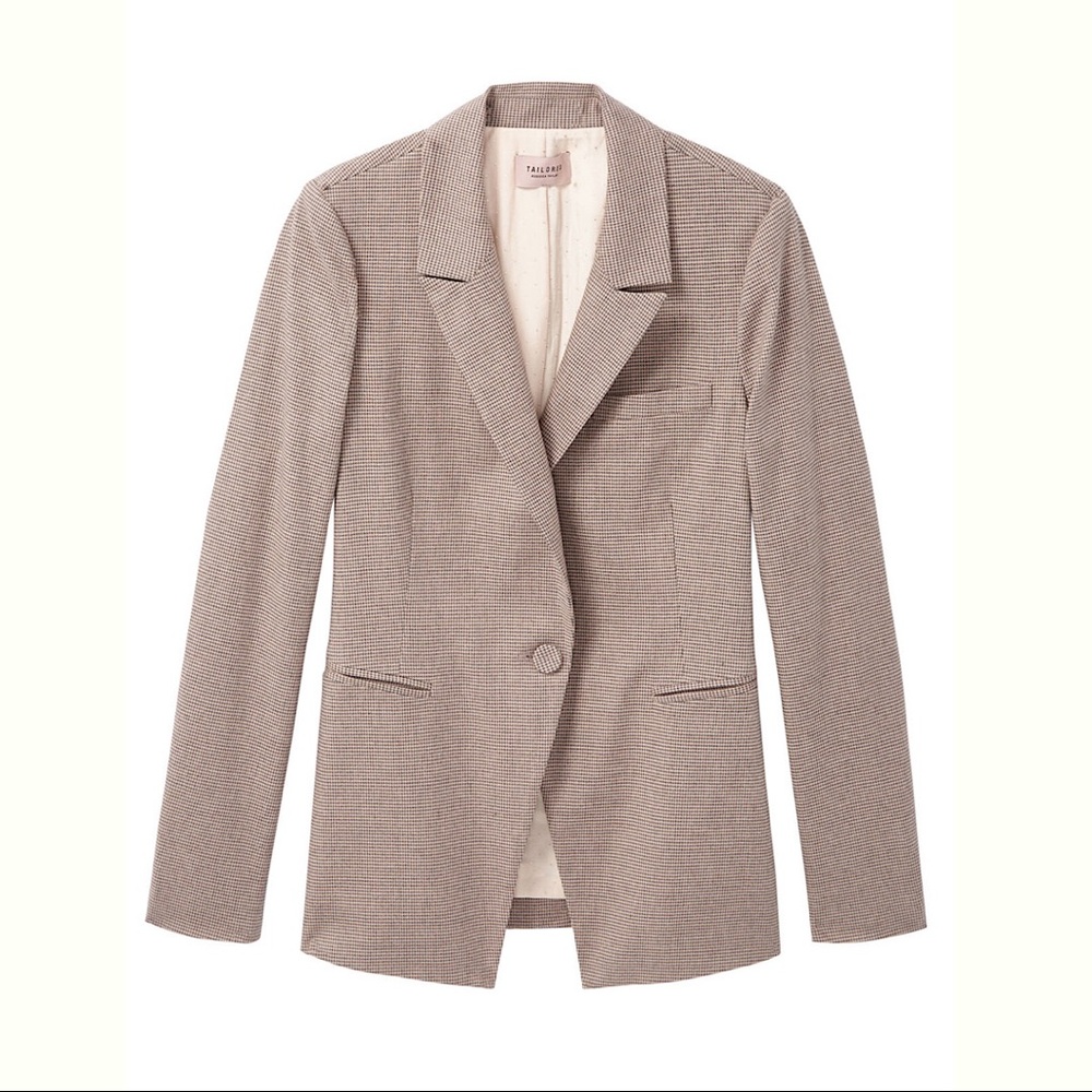 Rebecca Taylor TAILORED HOUNDSTOOTH SUITING JACKET